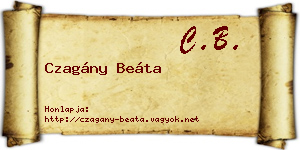 Czagány Beáta névjegykártya